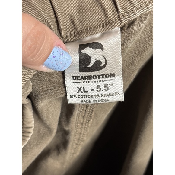 Bearbottom Shorts Womens XL Khaki 5'5' Hiking Cotton Chinos - Picture 3 of 3
